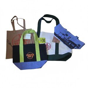 Trader Joe's Black and Purple Tote Bag